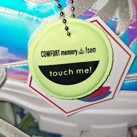 NWT SIZE 9 LUCKY STEP HOLOGRAM MEMORY FOAM PLATFORM SNEAKERS - Picture 7 of 9